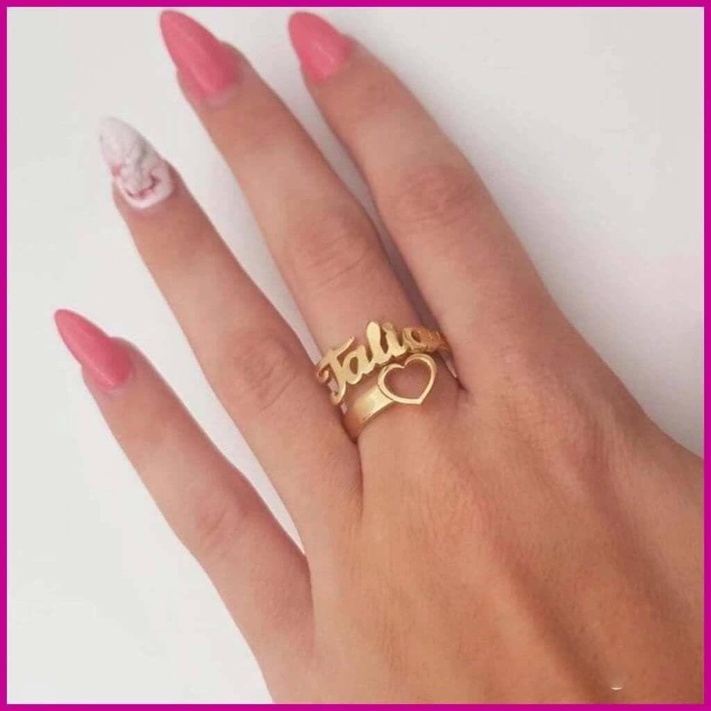 Custom Matte Finish Stainless Steel Name Ring