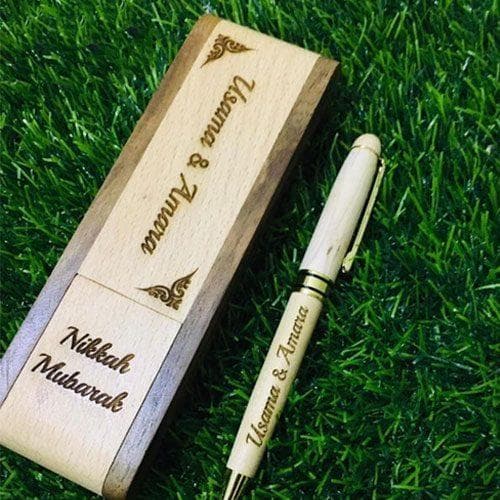 Personalized Duo Wooden Pen &amp; Storage Case