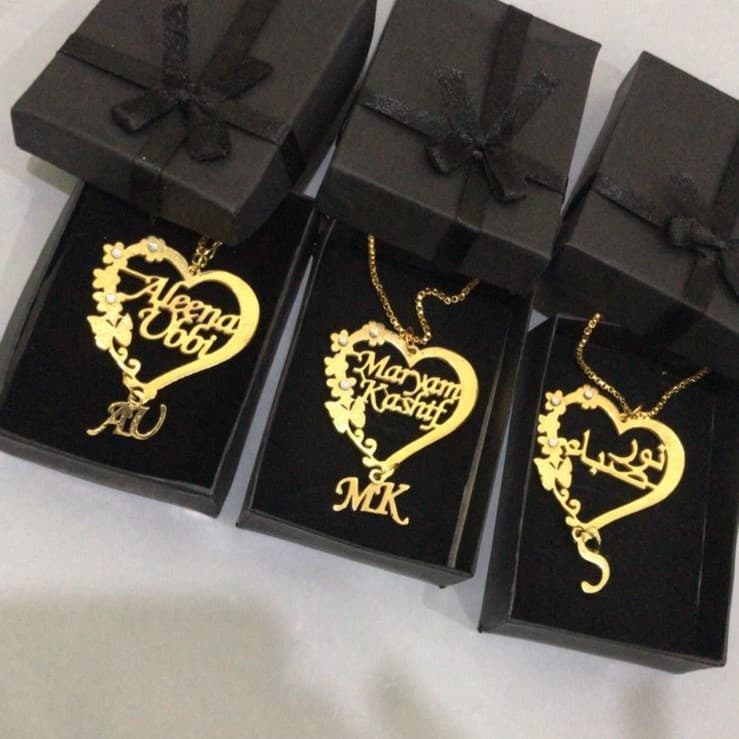 Luxury 24K Gold Plated Heart Photo Locket Necklace
