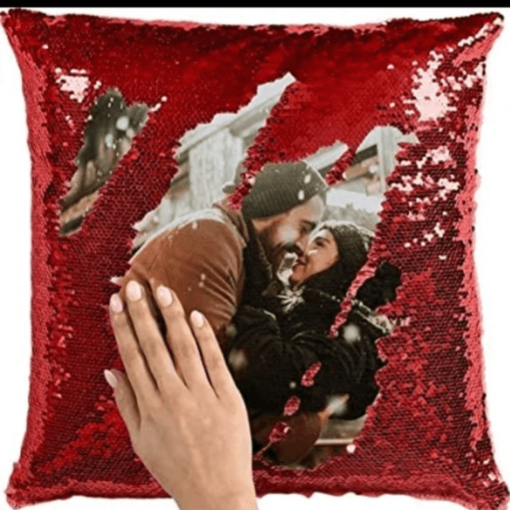 Personalized Magic Sequin Photo Cushion & Pillow