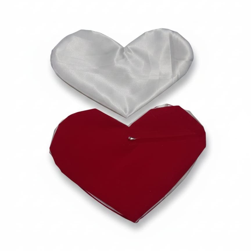 Romantic Red Velvet Heart Shape Photo Cushion