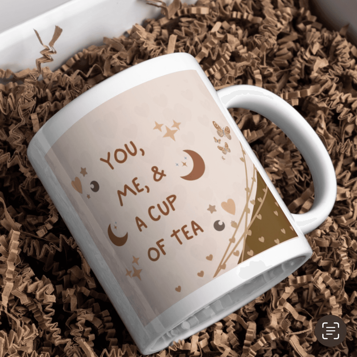 You, Me, & A Cup of Tea Aesthetic Printed Ceramic Mug